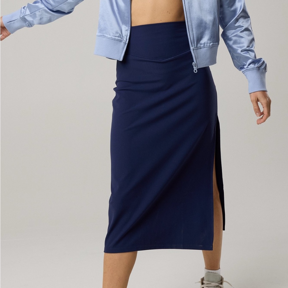 Aerie Offline Real Me Xtra Ribbed Midi Skirt 🩵